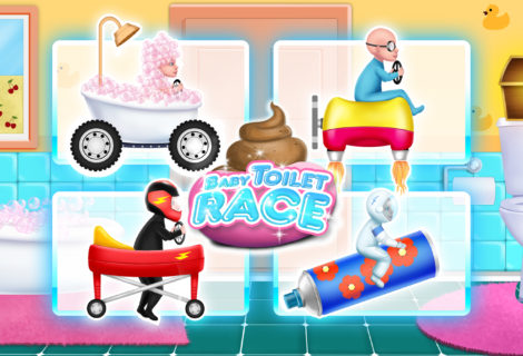 Baby Toilet Race: Cleanup Fun